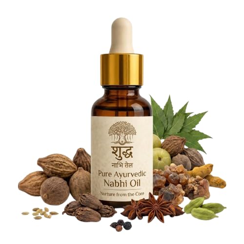 Ayurvedic Navel Oil for Belly Button, Navel Oiling with Ghee, Carom Seed, Tulsi & Neem leaf | Vegan Belly Button Oil for Skin Nourishment, Sleep & Wellness Ritual (30ml)-image-3