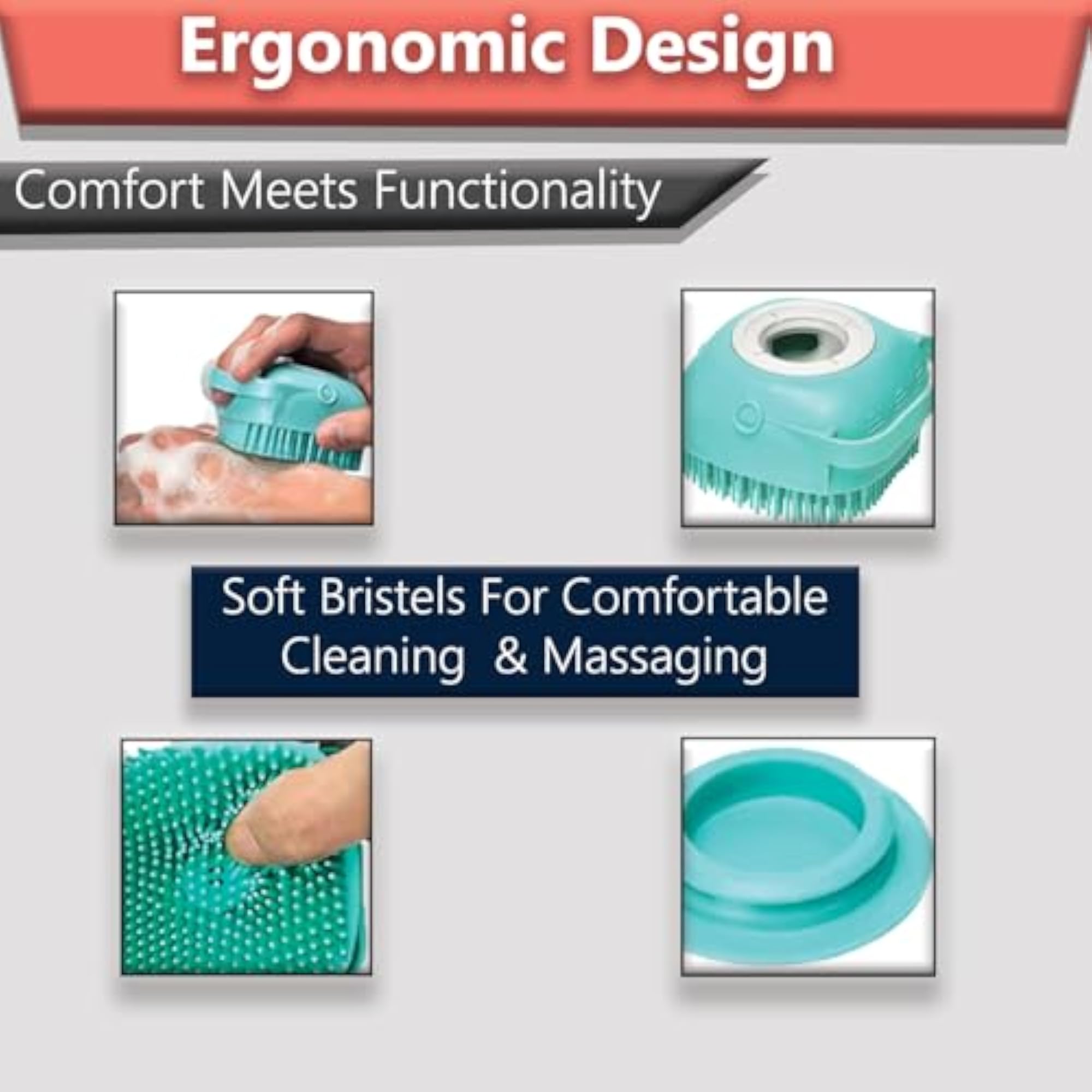 Scalp Massager with Shampoo Refill Facility, Gift for Self-Care
