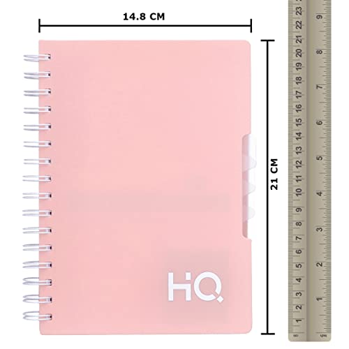 Image of Binding Notebook Five Subject Spiral Wiro Notebook | A5 Size (14.8cm x 21cm) | Single Line | 300 Pages | Salmon Pink