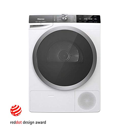 Hisense-DHGS90M-Secadora-con-Bomba-de-Calor-Tratamiento-con-Vapor-Carga-Frontal-9-Kg-Motor-Eficiente-Inverter-Aire-Ionizado-Iluminacion-en-el-Tambor-Display-Led-Blanco