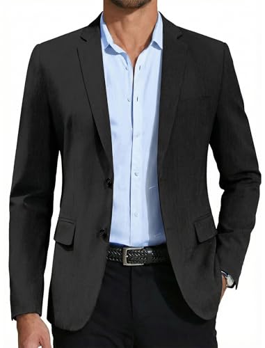 Manteau de sport léger noir veste homme coupe ajustée blazer décontracté taille L