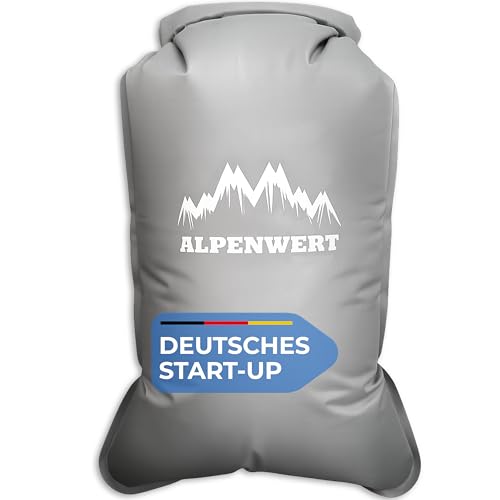 ALPENWERT® Sacco a pompa, materassino isolante, valvola Ø 12 mm, volume 7,5 l, ultraleggero e compatto, per sacco a pelo e materassini, perfetto per campeggio e attività all'aperto