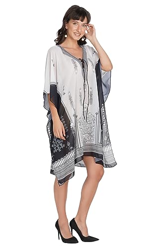 Image of RAVI RAJORIA Georgette Digital Printed Beach Wear Kaftan Blue Free Size R800 | Multi Color 2