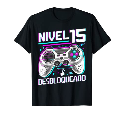 Nivel 15 Desbloqueado Cumpleaños 15 Años Camiseta