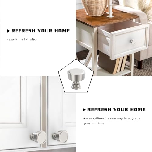 Image of 10 Pack 1-1 /5Inch(30mm) Cabinet Knobs Brushed Nickel Dresser Drawer Pulls Kitchen Satin Nickel Cabinet Knobs Cabinet Hardware for Cupboard
