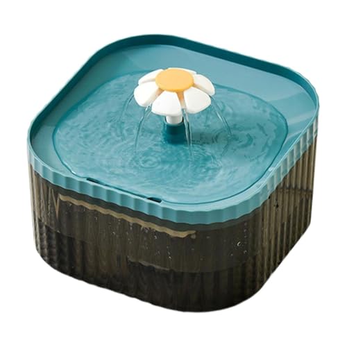 Image of Automatic Pet Water Fountain for Cats and Dogs Ultra-Quiet| BPA-Free and Easy to Clean - 2.5L Capacity with Flower Design and Filter System| Encourages Hydration and Fresh Water Flow (Blue)