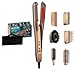 Cecotec Haarglätter AirLisse 6in1 iTwerk Champagner. Vibrationsplatten, 6 Zubehörteile, 1000 W, 112.000 U/min, Doppelheizplatte, Infrarottechnologie, 3 Modi, Plasma