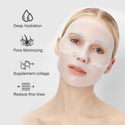 Image of Collagen Face Mask Pack of 4 Overnight Pack of 4 Deep Collagen Night Mask Korean Glass Skin Hydrogel Mask for Deep Hydration, Anti-Aging & Pore Minimizing | | Hyaluronic Acid, Niacinamide, Vitamin E (34g)(4 pack)