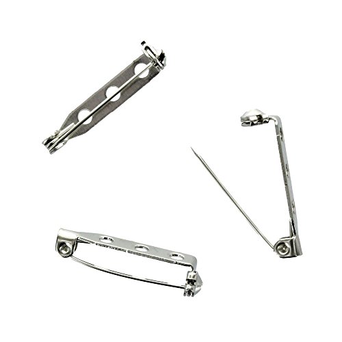 HBC 1 Inch Brooch Pin Backs, Glue, Sew on Bar Pins - 144 Pack