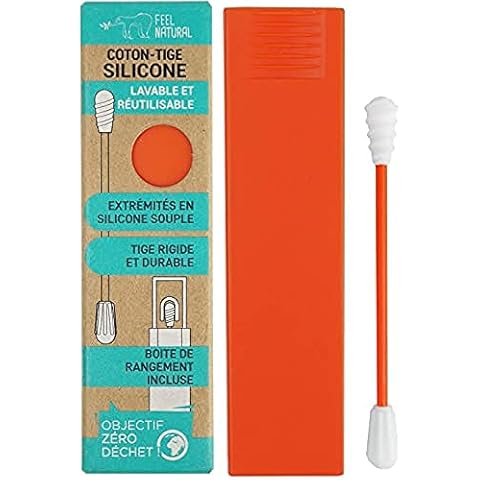 Feel Natural Silicone Cotton Buds Orange Cover