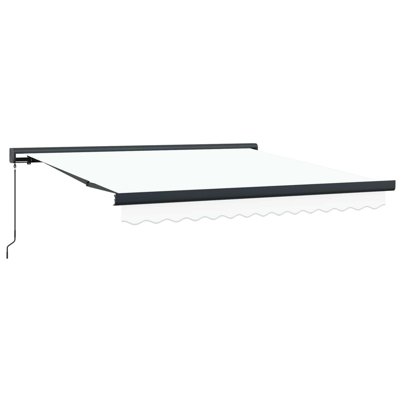 LKJephalotrope Manual Retractable Patio Awning, White, 11.5x8.2 ft