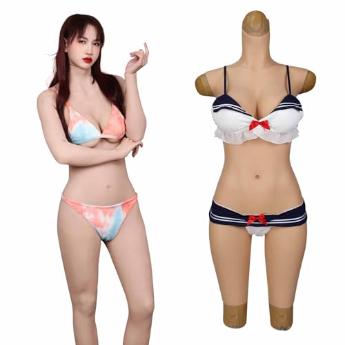 Traje de silicona para travestis con pechos falsos insertables y sistema para orinar adaptado