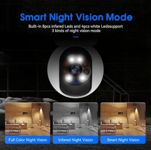 Image of 5+5MP Smart Wi-Fi CCTV Camera with 360 Pan & Tilt, Color Night Vision up to 20M, Human Motion Detection, Smart Tracking & Two-Way Audio(SR11)