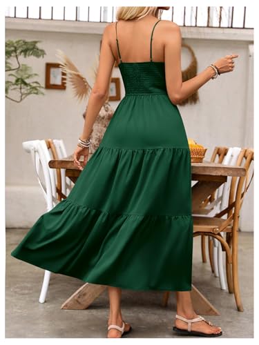 Image of BEAUDRM Women's Summer Maxi Dresses Boho Summer Wedding Guest Dress Beach Vacation Outfits Cruise Flowy Milkmaid Sundresses