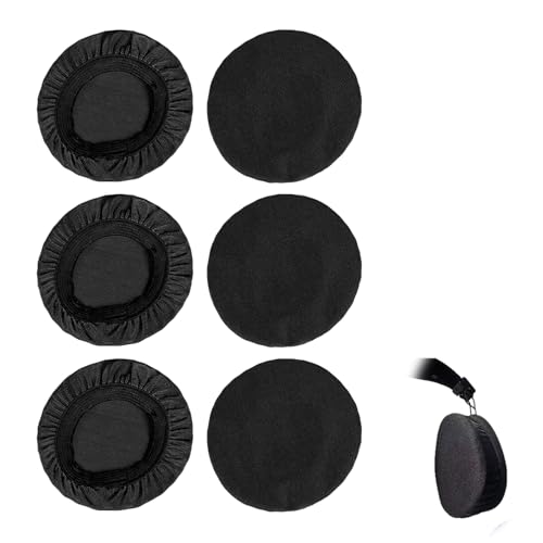 6 Piezas Almohadillas para Auriculares, Fundas de Tela Flexibles para Auriculares Protector de Higiene Estirable y Lavable se Adapta a Protege Almohadillas de 6 a 8,5 cm para Gimnasio Juegos