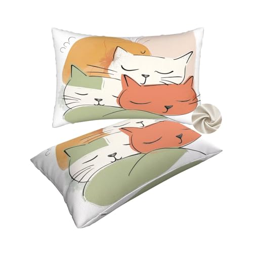 Douce housse de coussin le chat 50x80 cm pour lit chaleureux