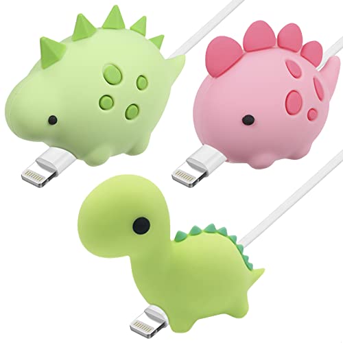 Phone Charger Cord Protector Animals - 3pcs Cable Protector Cute Charger Protector Animals or iPhone IPad Android Samsung - Plastic Jurassic Animal Bite Cable Protector Data Cable Protector for USB