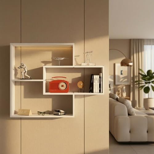 Image of Crip Multipurpose Modular Wall Racks /Shelves /Organiser /Decor Particle Board Wall Shelf (Number of Shelves - 5, White)