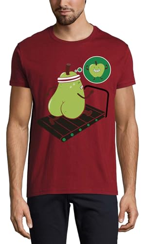 T-shirt homme bordeaux en coton col rond sport Running Pear