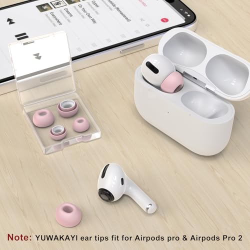 Image of 3 Pairs Replacement Ear Tips for AirPods Pro and 2nd Generation with Noise Reduction Hole, Silicone Ear Tips for AirPods Pro with Portable Storage Box and Fits in Charging Case (S /M /L, Pink)