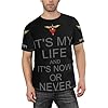 LXZNRQU Men's Black Bon T-Shirt Casual Short Sleeve T Shirt Jovi Crew Neck Band Clothes Top for Men Big Boy Tshirt Fans Merch Gift #1