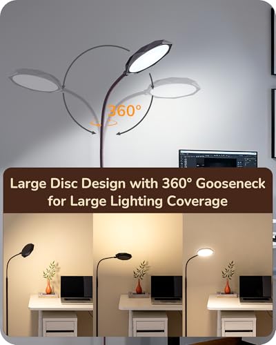 Image of EDISHINE Modern LED Floor Lamp 1300LM Floor Lamps for Living Room Brown