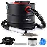 LEHMANN Bidone Aspiracenere senza Sacco 18L, 1200W, Robusto Serbatoio, Lavabile Filtro HEPA in Cestello Metallico, Funzione Soffiaggio, Aspirapolvere per Stufa a Pellet, Camino e Barbecue