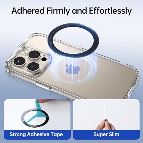 SYNCWIRE MagSafe リングシール 3枚入り マグセーフ シール 強力粘着 磁気増強 マグネットリング ステッカー 磁気ワイヤレス充電対応 ガイド枠付 iPhone 15 14 13 12に対応 Samsung S24 S23 S22 S21 などAndroidに対応