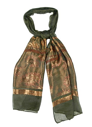 Preisvergleich Produktbild SILVIO TOSSI Damenschal 100% Polyester Dunkelgrün & Kupfer