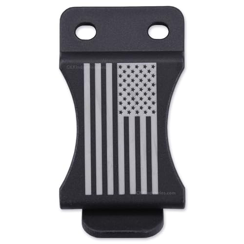 HolsterSmith KYDEX Belt Clip for Holsters & Sheaths – (FOMI Design - w/USA Flag Engraving) - (Fits 1.50in Belts) - (Inside-The-Waistband/IWB) - (USA Made) - (1 Pack)