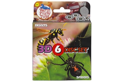 WARM FUZZY Toys Insects and Spiders Reels for Viewfinder - Viewfinder Reels for Kids & Adults, Classic Toys, 3D Reel, Retro Toys, Contains 6 Slides with 42 High Definition 3D Images