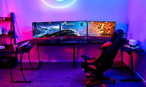 Greenforest L Shaped Gaming Desk 58.1 Inch Home Corner Office Desk Writing Studying Computer Table Pc Workstation For Home Office Bedroom, Black #TOP1
