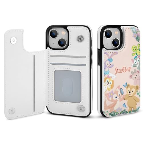 iPhone15 Pro用ケース 手帳型 ダッフィーフレンズ 【全機種対応】 アイフォン15 Pro用ケース スマホケース 財布型 PUレザー おしゃれ 背面カード収納 スタンド機能 携帯カバー 耐衝撃