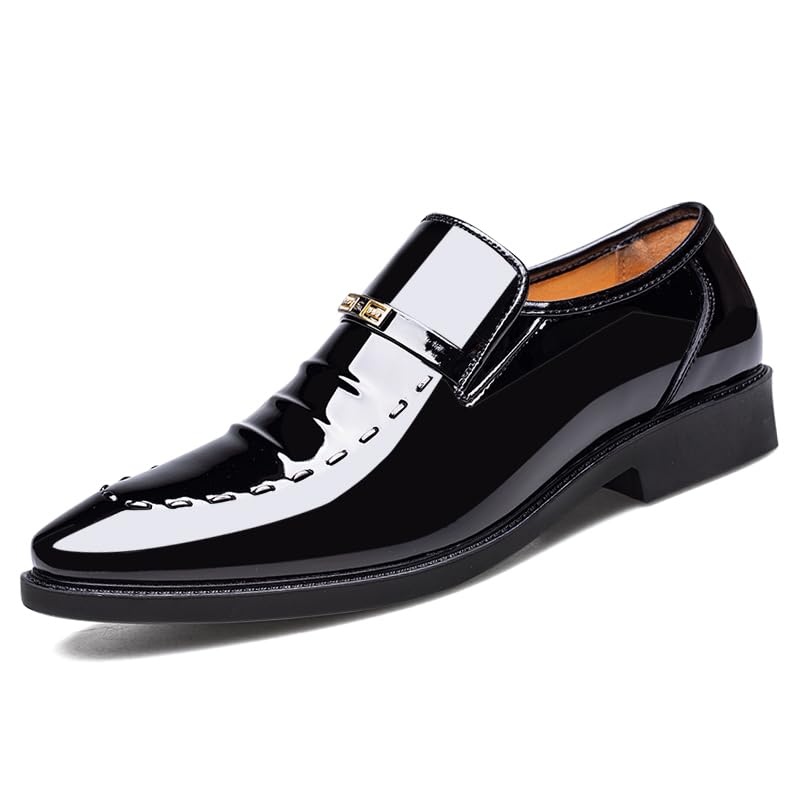 Mens Dress Shoes Tuxedo Classic Business Formal Oxford Casual Comfortable Tuxedo Leather Lace-Up Derbys Shoes