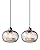 CASAMOTION Pendant Lights Kitchen Island,Clear Seeded Glass with Black Sand Powder,Modern Farmhouse Ceiling Hanging Lighting Fixtures,Dining Room Table Bedroom Oval Globe 8.7 Inch Diam 2 Pack