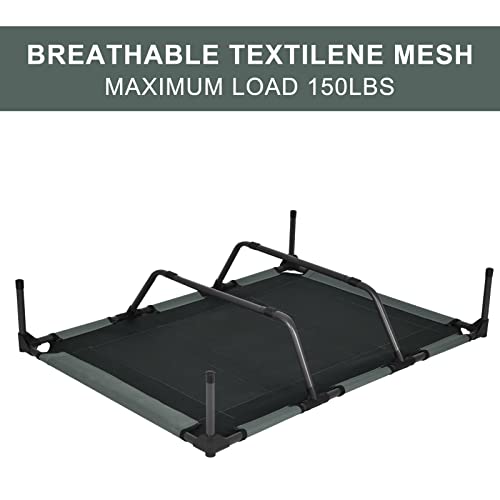 Outdoor Elevated Dog Bed With Removable Canopy, Cooling Raised Pet Cot For Outdoor Camping, Waterproof Canopy, Durable Oxford Fabric, Portable Pet Bed (Large Gray) #TOP3