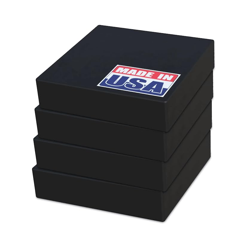 USA Made Rubber Anti-Vibration Pads - Heavy Duty Vibration Isolation Pats for Washing Machine, Air Conditioner, Compressor, 1500 LBS Capacity, 3x3x0.5 in, Noise Reduction, Shock Absorber (4)