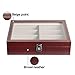 JackCubeDesign 8 Compartments Sunglasses Organizer, Leather Eyelgass Storage Case Box for Table Desk Drawer (Brown, 17.4 x 6.7 x 1.97) - MK379B