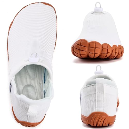 Image of WateLves Water Shoes Womens Mens - Comfortable Lightweight Striped Pattern Barefoot Shoes for Beach Swim Pool Yoga Boating Water Aerobics