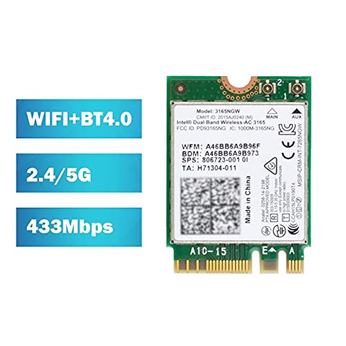 Adaptador WiFi 3165AC M.2 NGFF de 433Mbps para sustitucion de tarjetas de red de portatiles 5