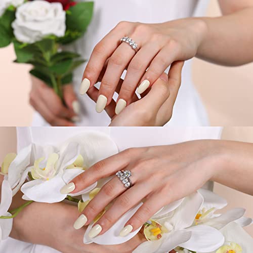 Ladylike Moissanite Wedding Band 5 Stone Oval Cut Moissanite Rings for Women 2.5 Carat 925 Sterling Silver Half Eternity Ring3