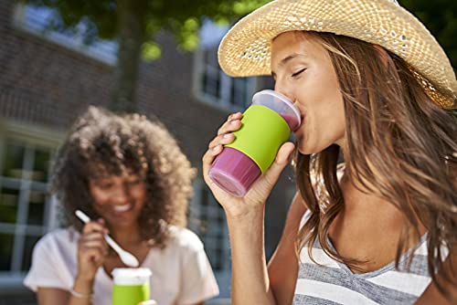 Emsa N1071500 Clip&Go Smoothie Mok, Inhoud: 450 ml, Rond, Transparant/Lichtgroen