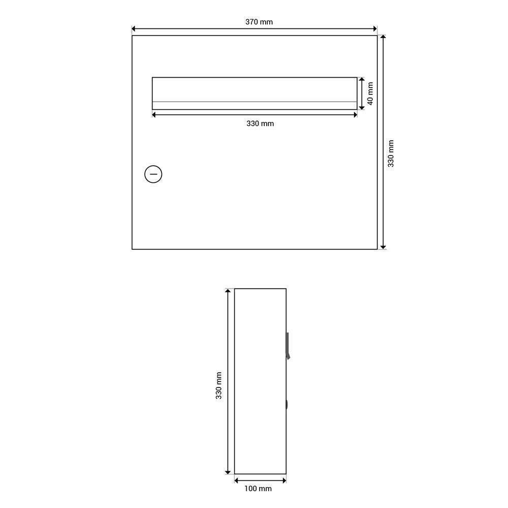 LETTERBOX24.de A-01 - Buzón de pared con placa para nombre (acero inoxidable)