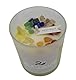 Handgefertigte 7 Chakra Edelstein Englische Birne & Freesia Duftkerze 220 g Sojawachs im Glas | Harmonie Liebe Meditation