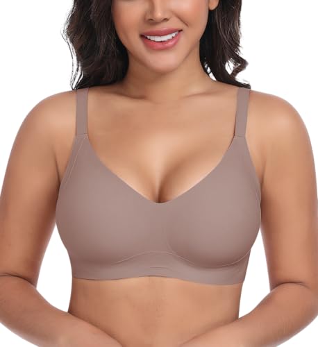 Image of Ganado Seamless Wireless Bras for Women No Underwire Bras Supportive Bralette Padded Comfort T Shirt Bra