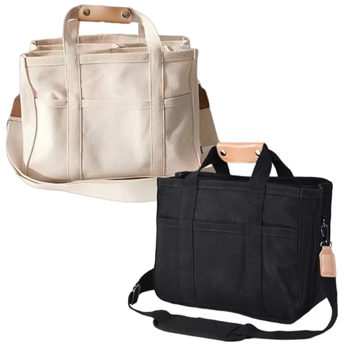 Sac fourre-tout pour femmes en toile multi-compartiment 12x6x10 - 5