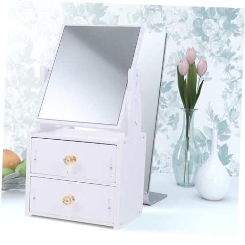 Espejo de maquillaje de mesa minkissy con caja organizadora miniatura 6