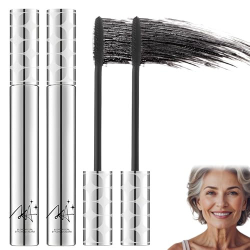 2 Piezas Mascara De Pestañas Waterproof Resistente Al Agua Y De Larga Duración Mascara De Pestañas Tubing Hipoalergénico Para Mayor Volumen Y Longitud En Cabello Fino (Negro)
