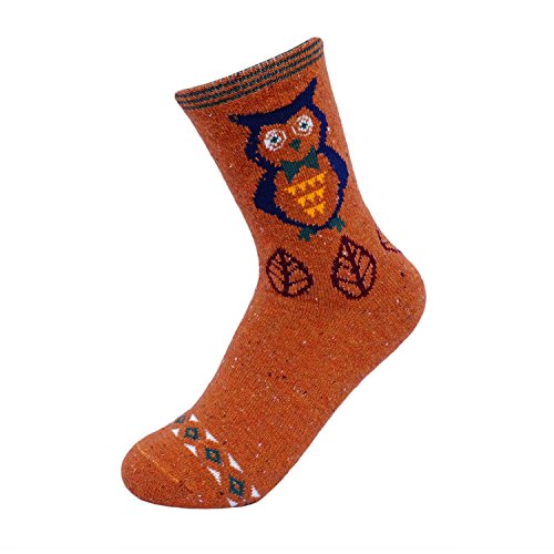 Image of JOYCA & CO. 3-5 Pairs Womens Multicolor Fashion Warm Wool Cotton Thick Winter Crew Socks