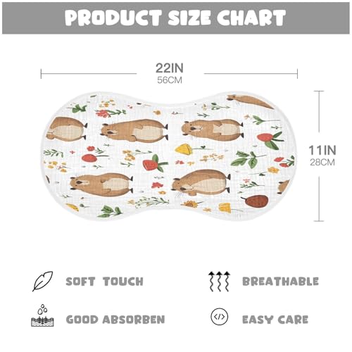 JUZIHAI 1Pack Cute Capybara Baby Burp Cloths Soft Cotton Burp Rags,Super Absorbent Burp Cloth Bag for Newborn Baby Boys/Girls4